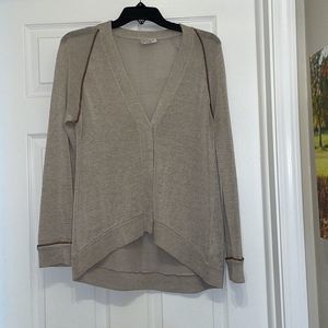 Brunello Cucinelli Cotton Cardigan with heavy gold trim